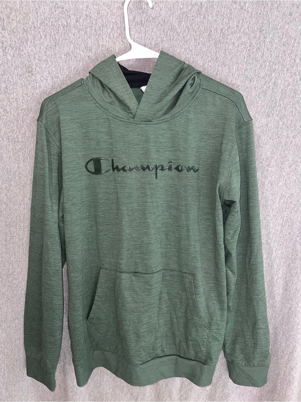 Champion Men's Dark Green Crewneck Hoodie Sweatshirt